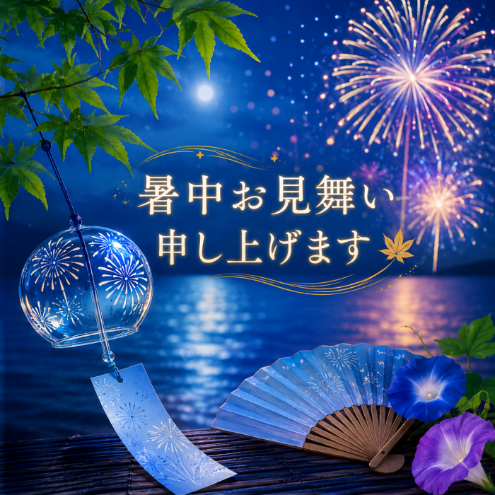 広島市中区のメンズエステ メンズエステ ミセスティセ（tisse）　お知らせ　暑中お見舞い申し上げます🎐画像